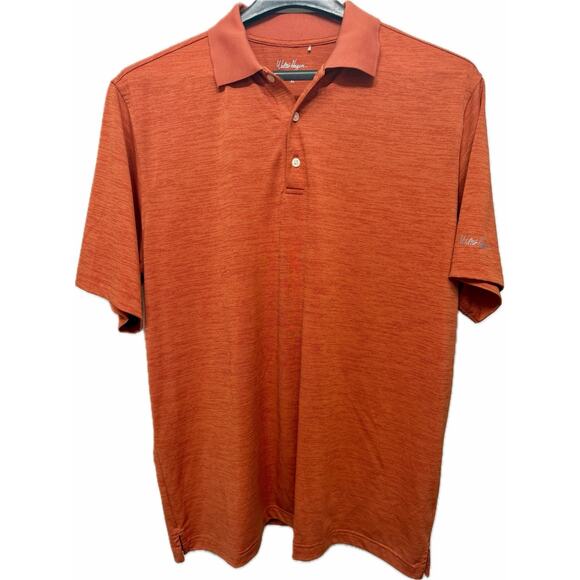 Men’s Walter Hagen Essentials Space Dye Solid Golf Polo in Orange - Size XL - Picture 1 of 9